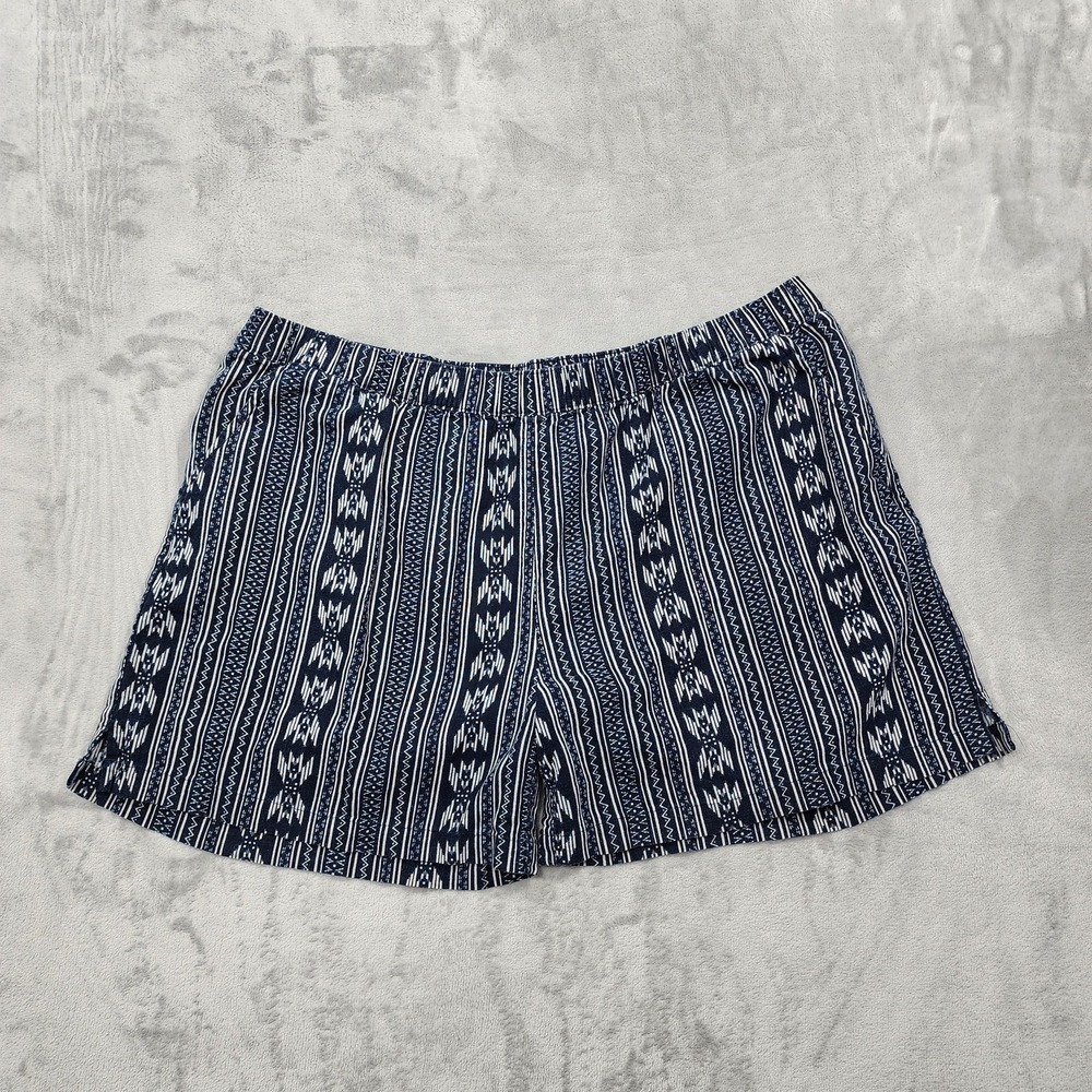 Weatherproof Shorts Womens XXL Blue Striped Linen Skimmer Pull On Casual‎ Summer